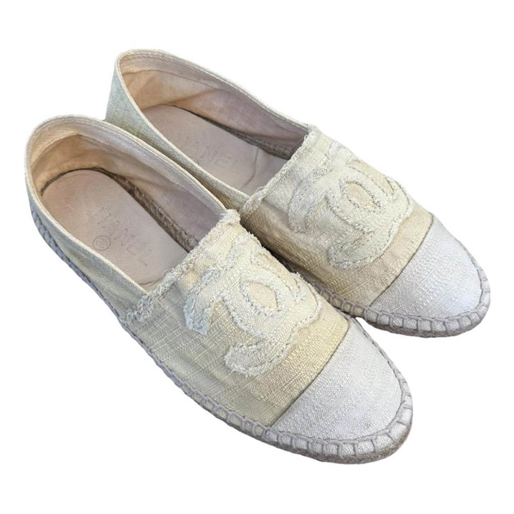 CHANEL Beige and Cream Espadrilles
